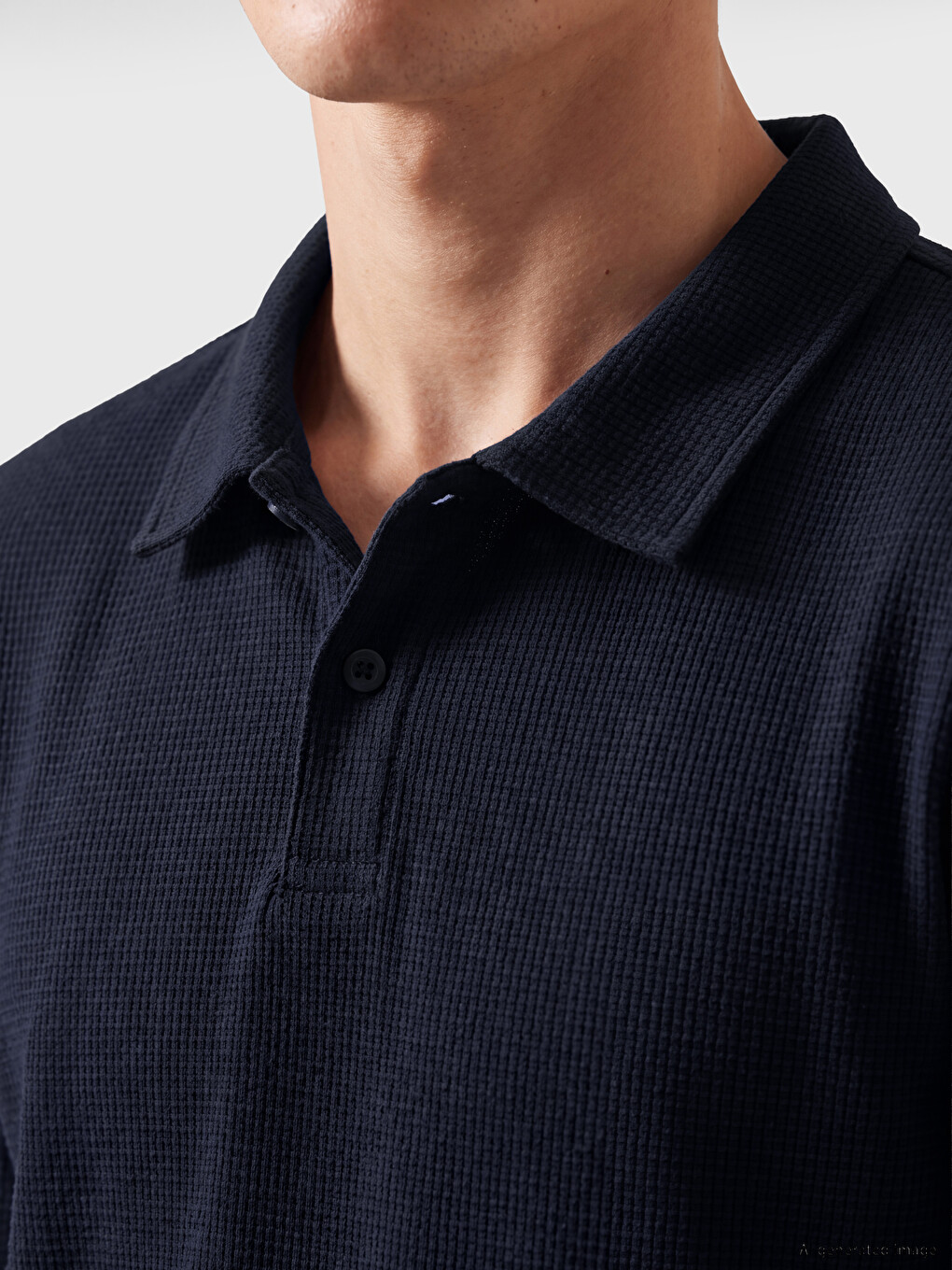 Polo Collar Textured Men's T-shirt-2