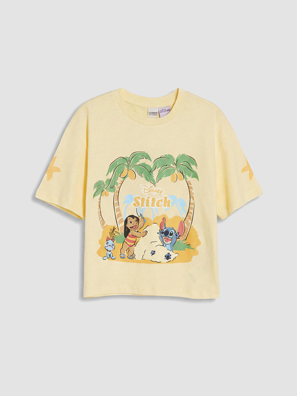 Sarı Stitch Baskılı Kız Çocuk Takım-2
