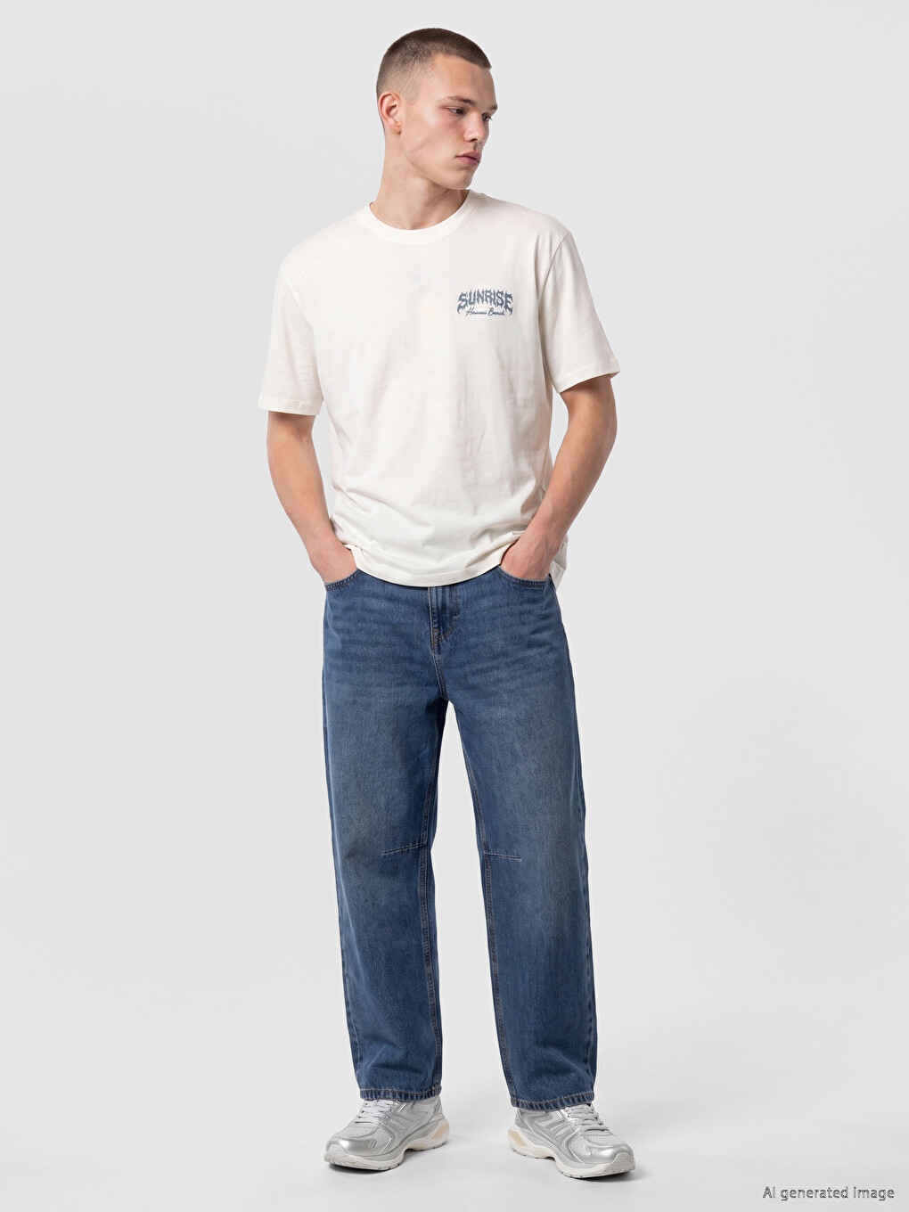 Crew Neck Hawaii Printed Men's T-shirt-1