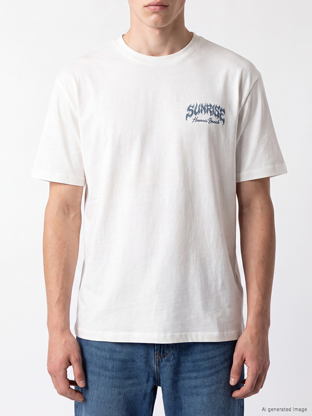 Crew Neck Hawaii Printed Men's T-shirt-2