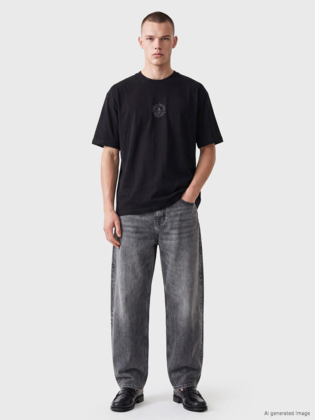 Crew Neck Embroidered Men's T-shirt-1