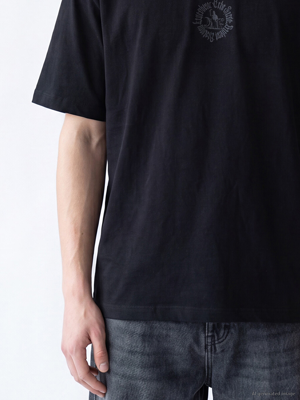 Crew Neck Embroidered Men's T-shirt-2