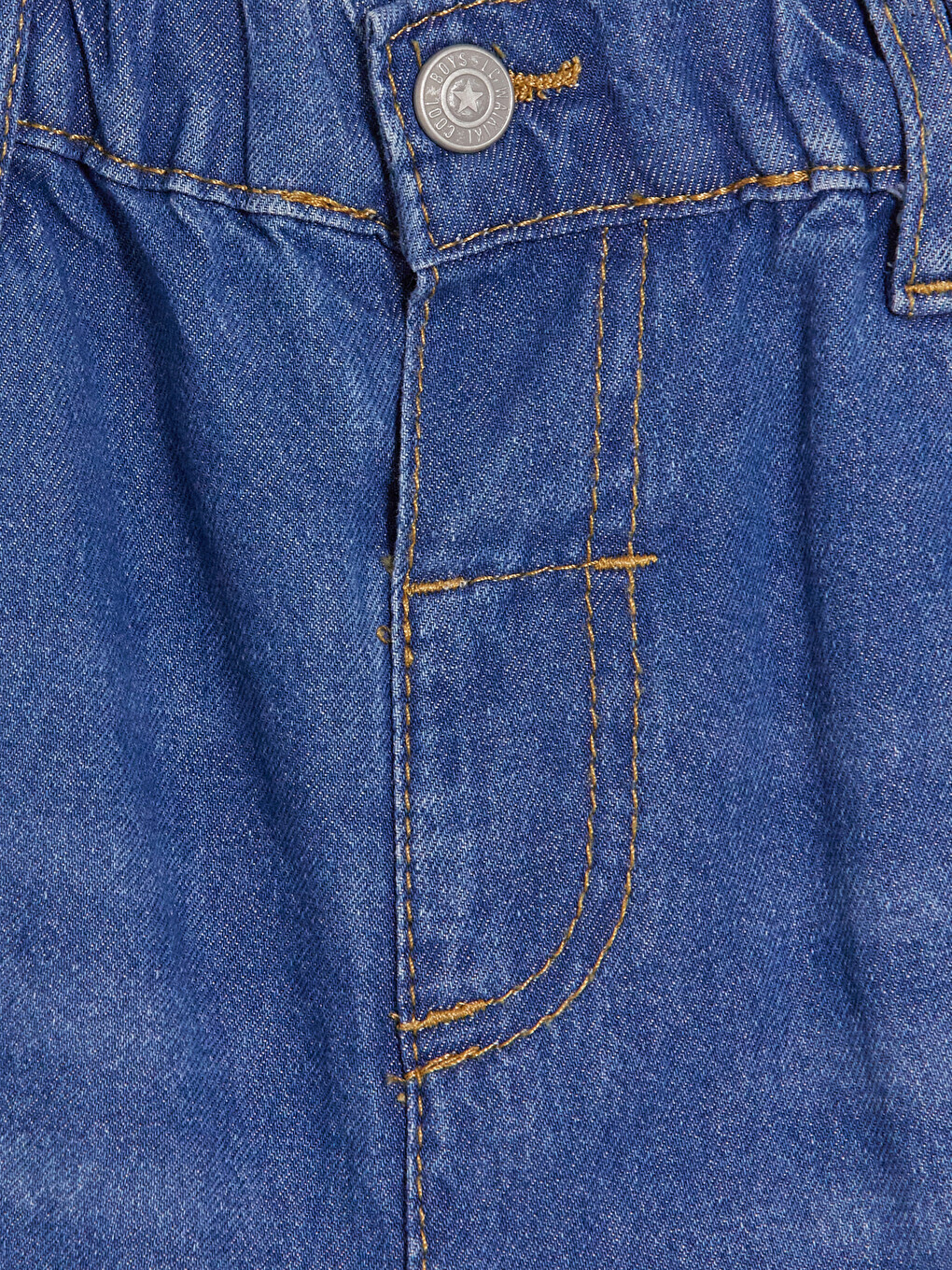 İndigo Arma Detaylı Erkek Çocuk Jean Şort-1