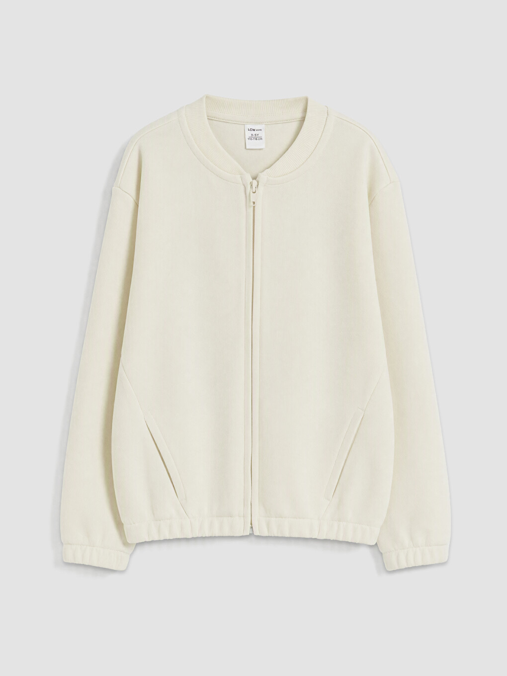 Boy Beige Zip-up Sweatshirt