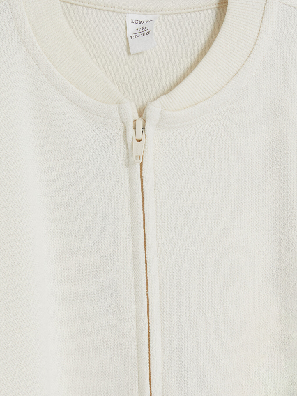 Boy Beige Zip-up Sweatshirt-2