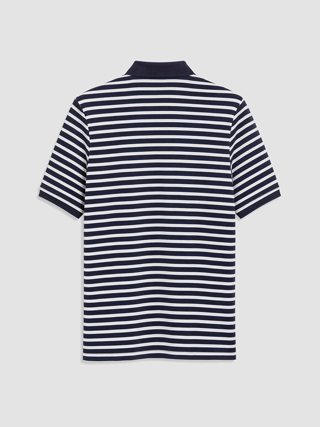 Lacivert Polo Yaka Çizgili Pike Erkek Tişört-5