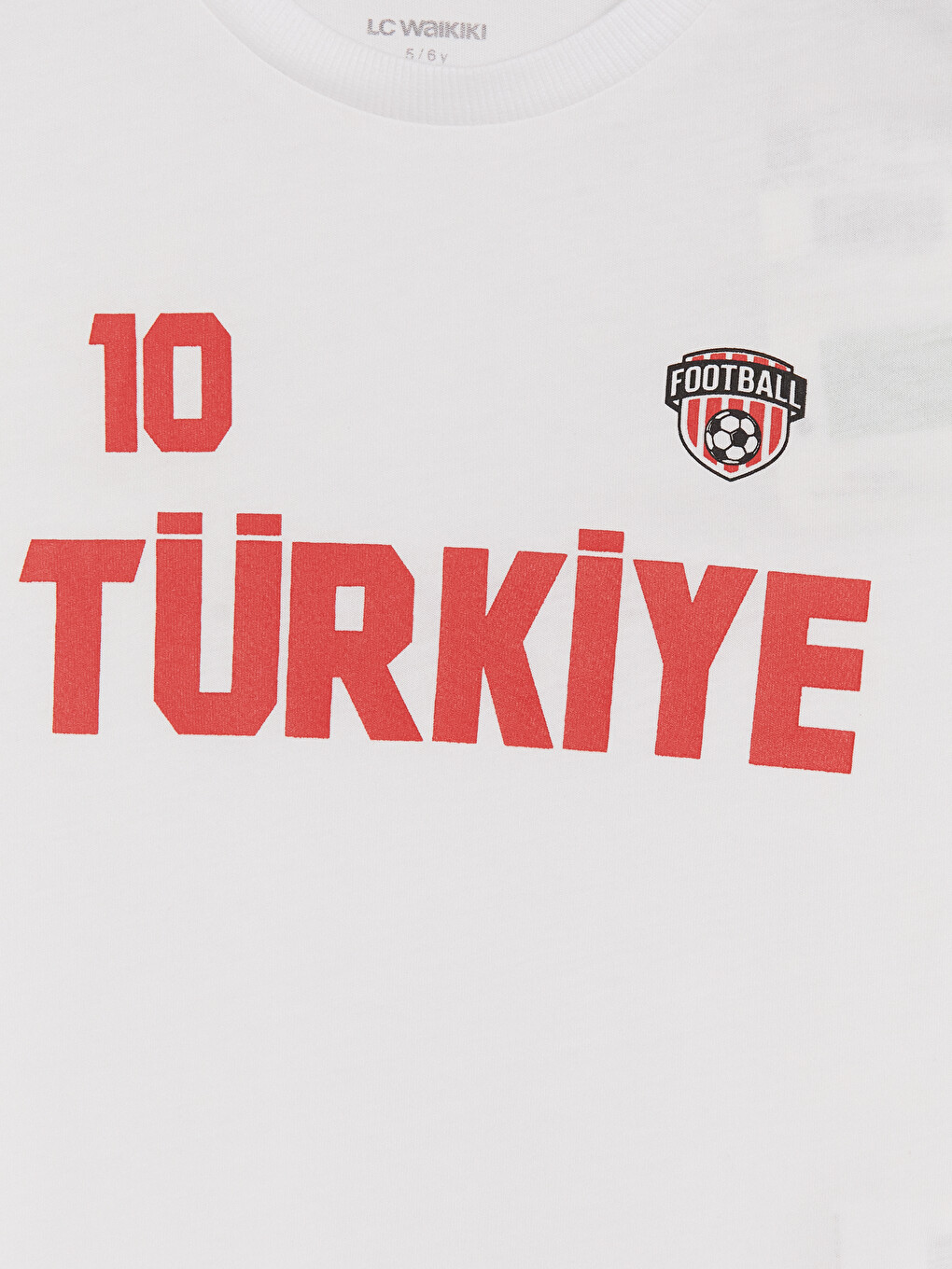 Beyaz Bisiklet Yaka Türkiye Baskılı Erkek Çocuk Tişört-2