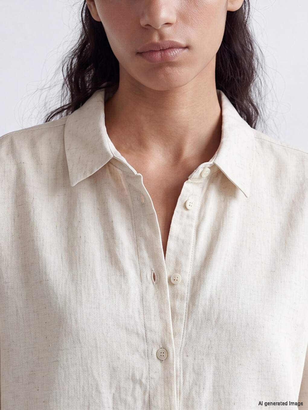 Oversize Linen Blend Women's Shirt-2
