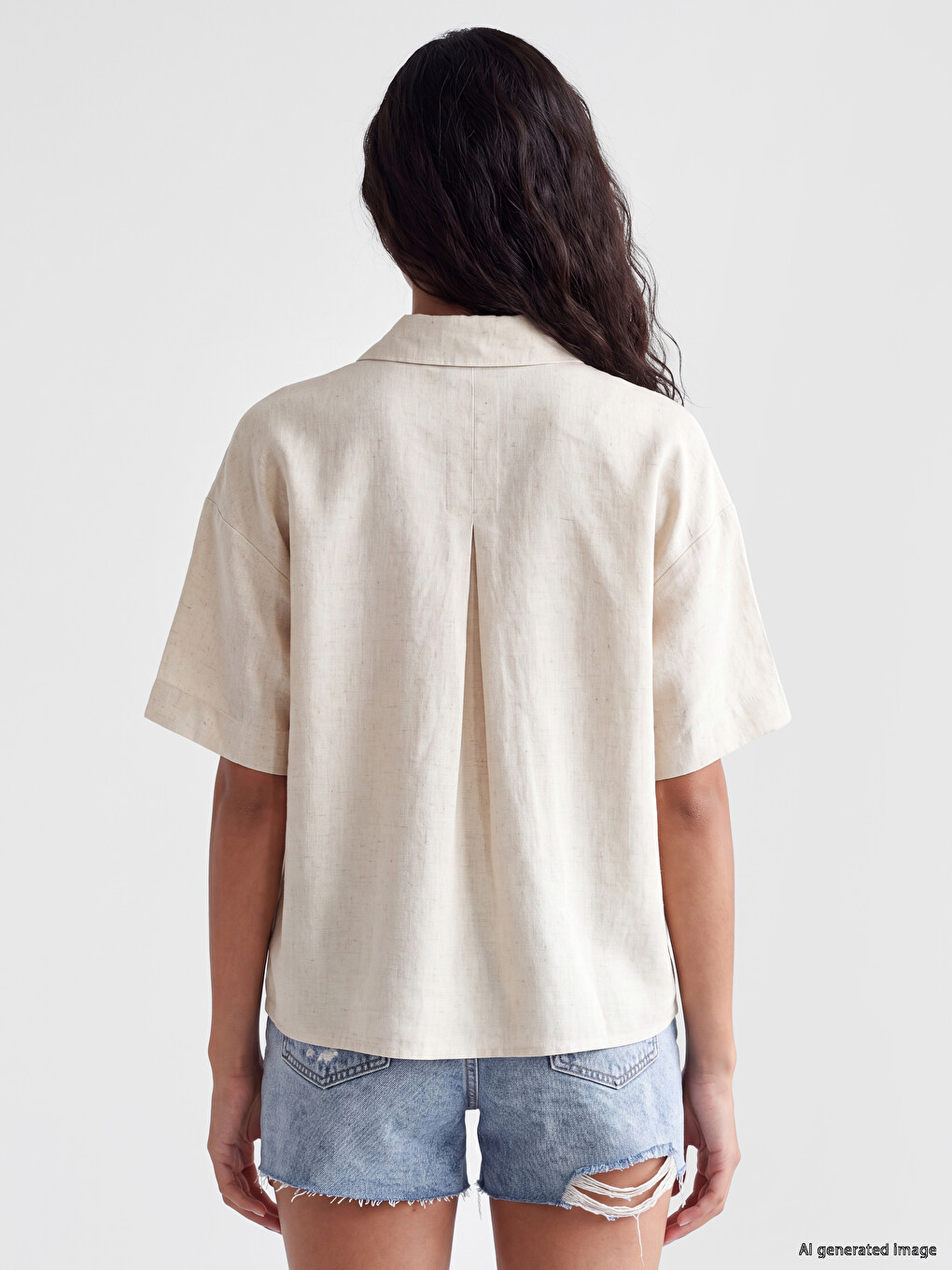 Oversize Linen Blend Women's Shirt-3