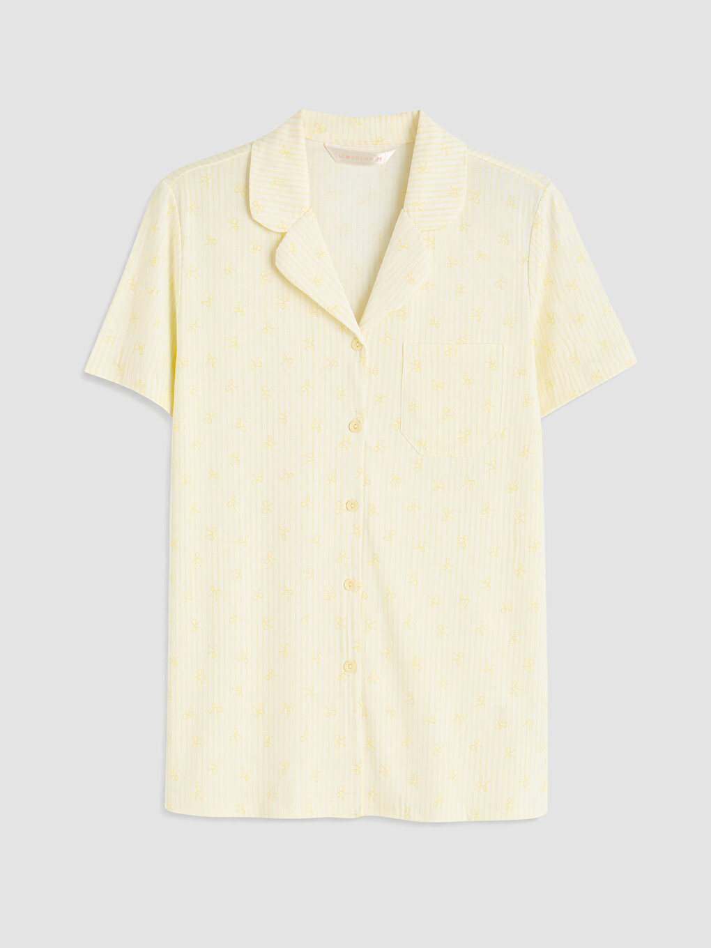 Ekru Fiyonk Desenli Hamile Pijama Takım-1