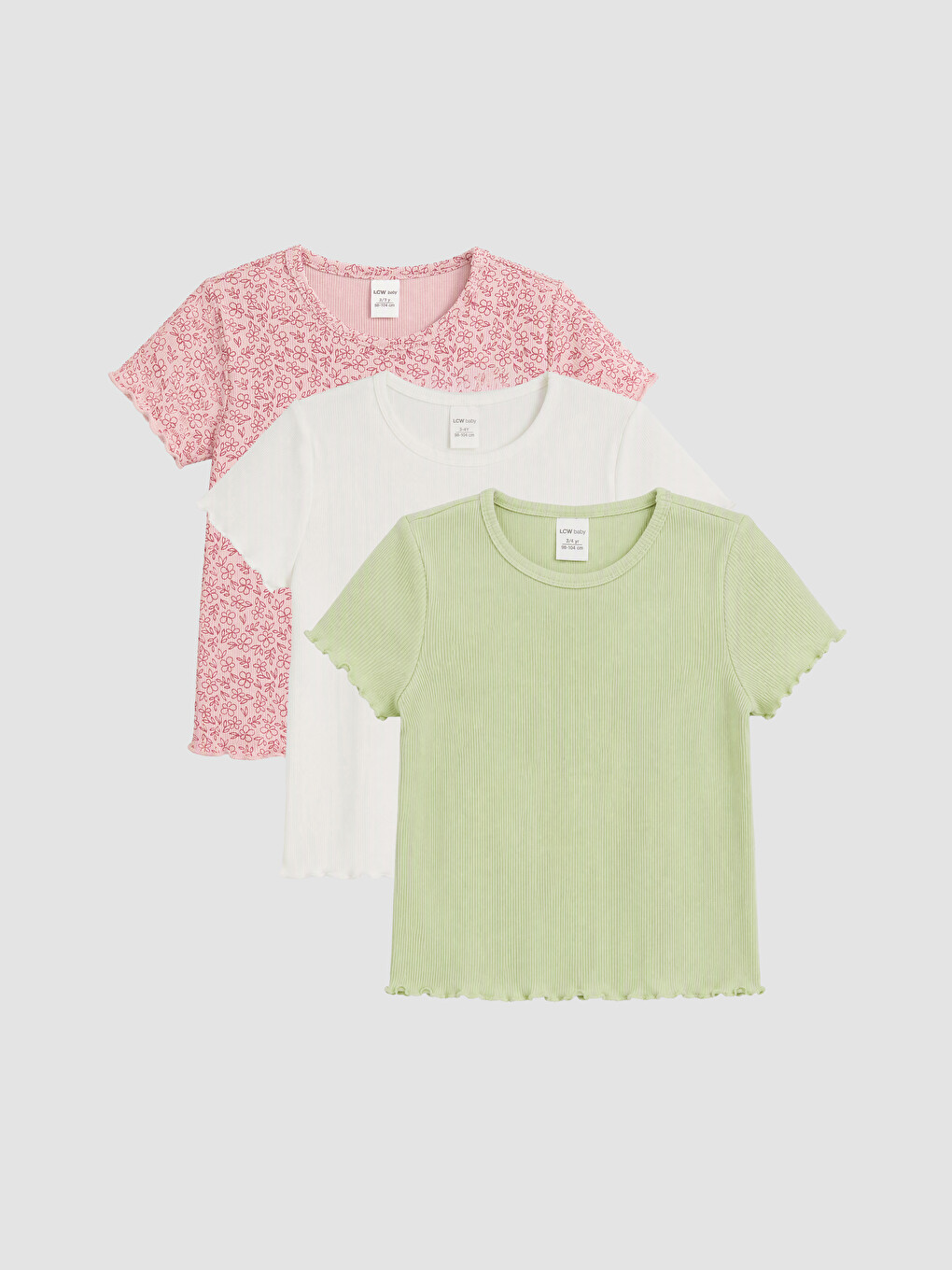 Crew Neck Baby Girls' T-shirt 3-pack