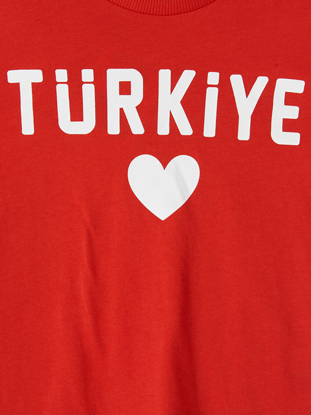 Kırmızı Bisiklet Yaka Türkiye Baskılı Kız Çocuk Tişört-2
