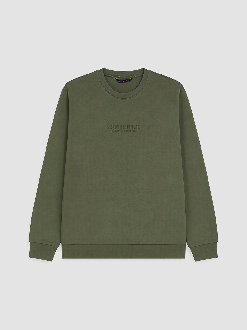 Yeşil Bisiklet Yaka Baskılı Erkek Sweatshirt