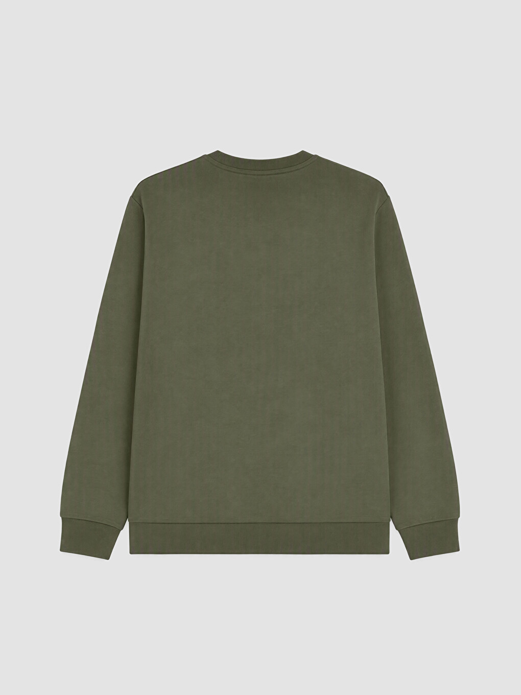 Yeşil Bisiklet Yaka Baskılı Erkek Sweatshirt-2