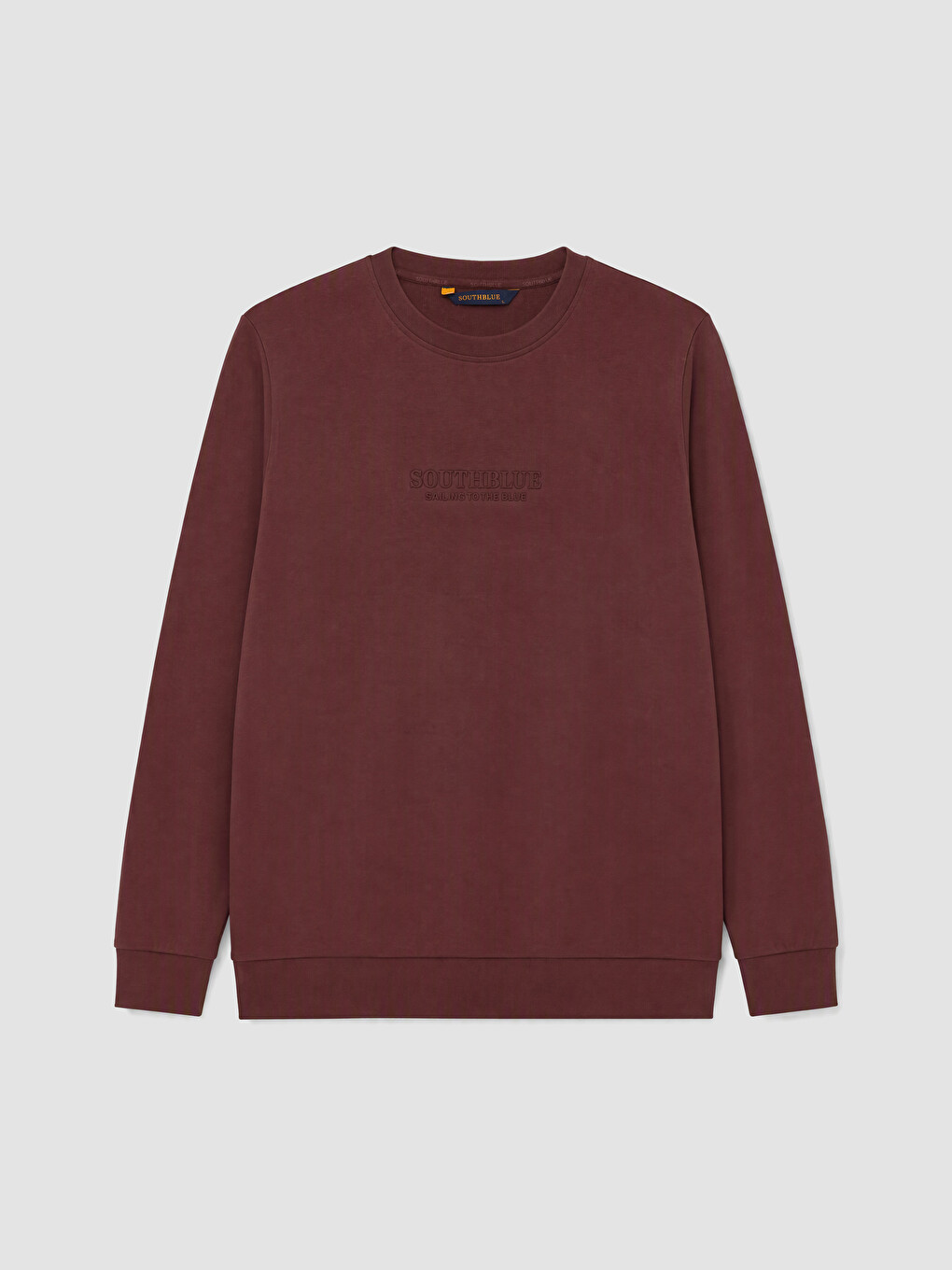 Bordo Bisiklet Yaka Baskılı Sweatshirt