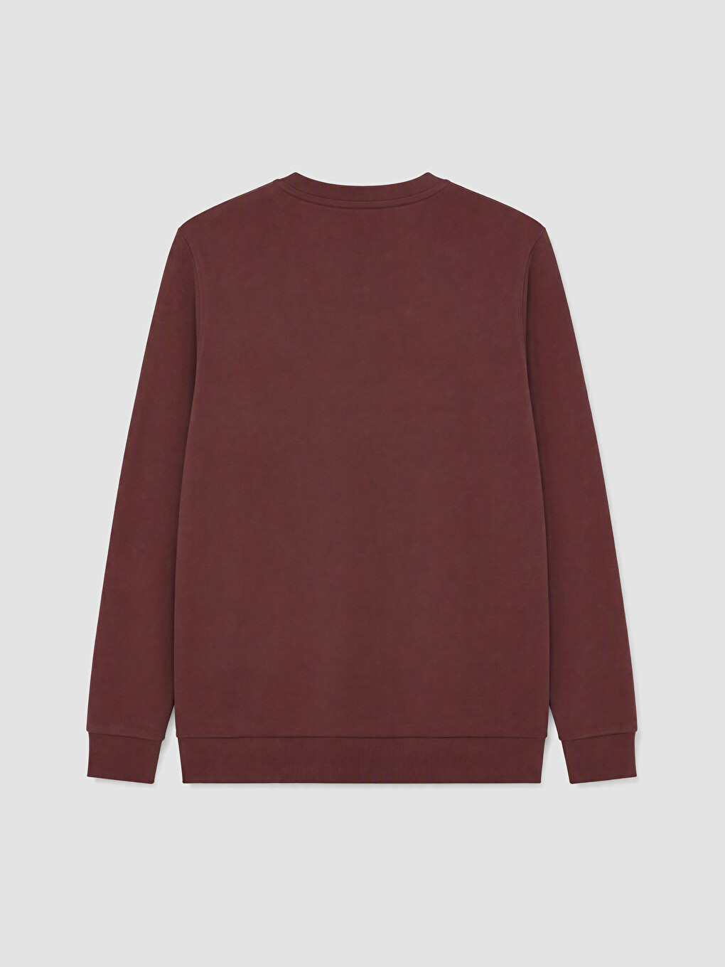 Bordo Bisiklet Yaka Baskılı Sweatshirt-2
