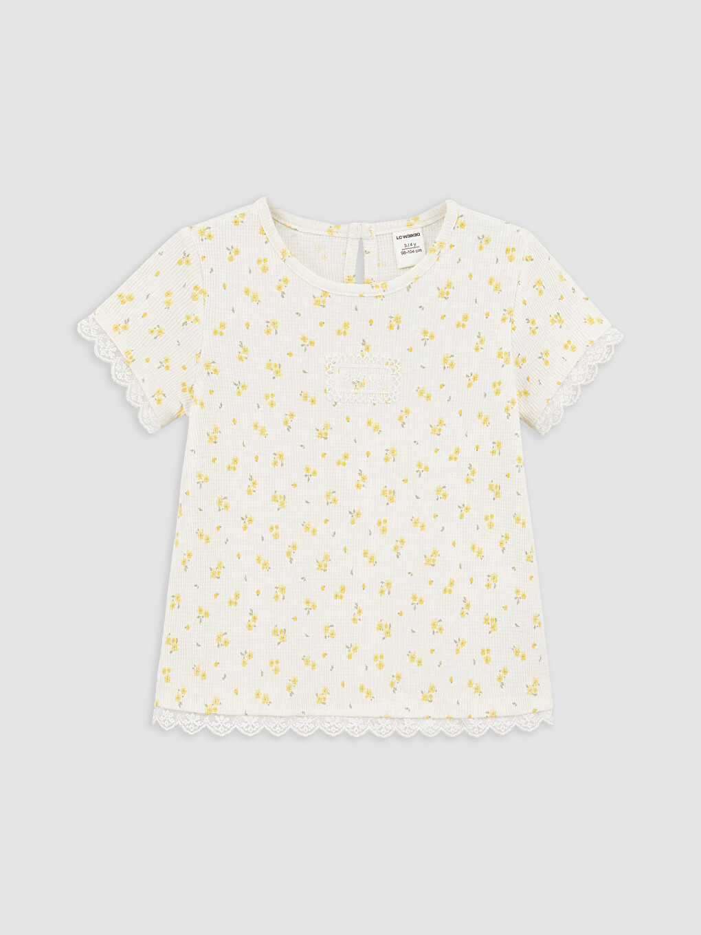 T-shirt Me Detaje Dantelle 2 Copë Për Vajza-3