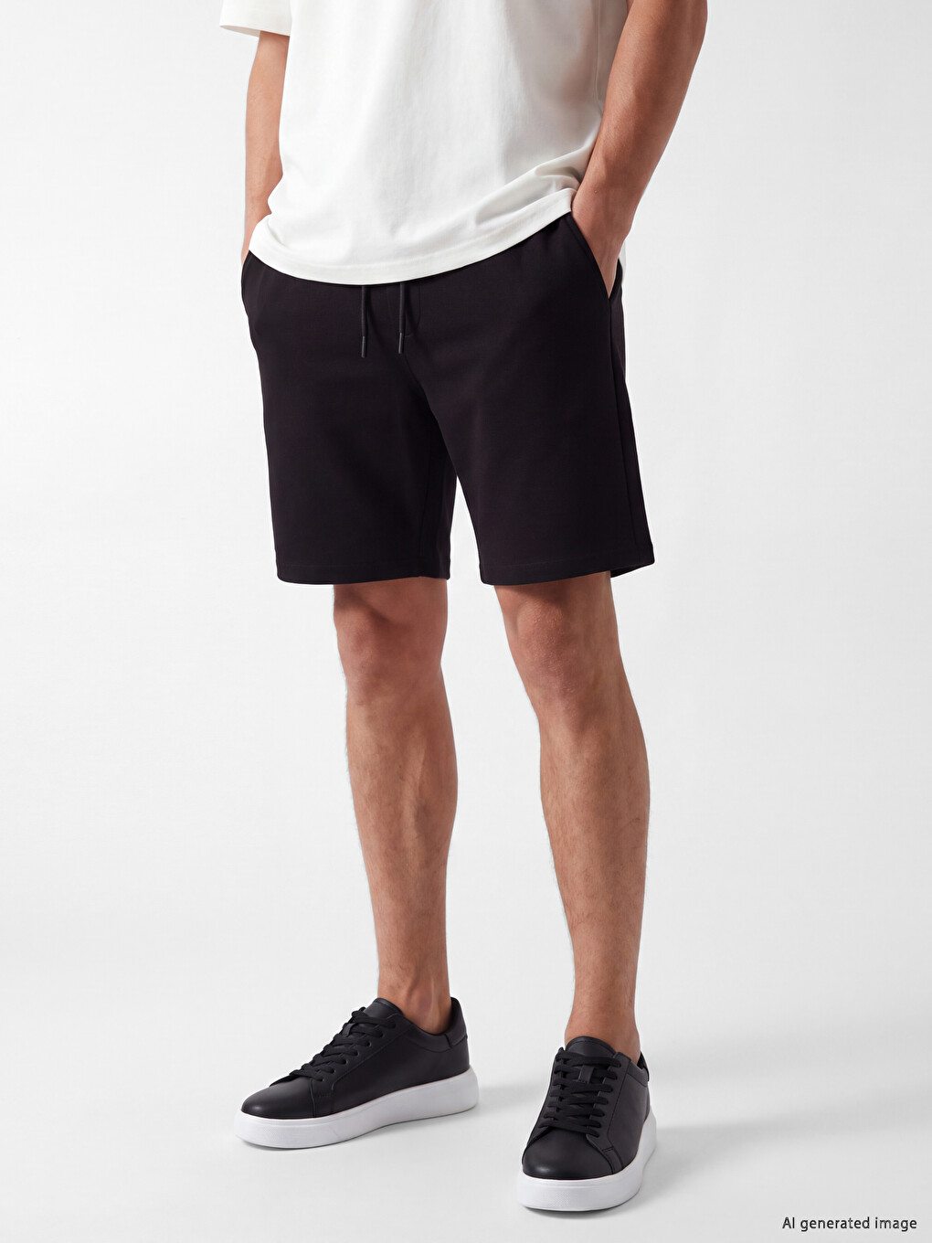Siyah Regular Fit Soft Touch Erkek Şort