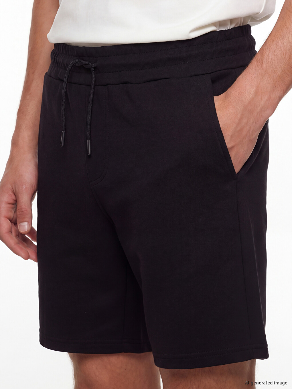 Siyah Regular Fit Soft Touch Erkek Şort-2