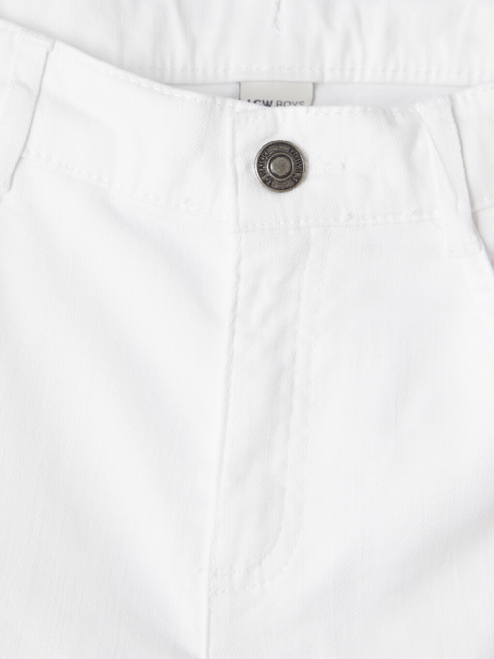 Beyaz Slim Fit Erkek Çocuk Gabardin Pantolon-1