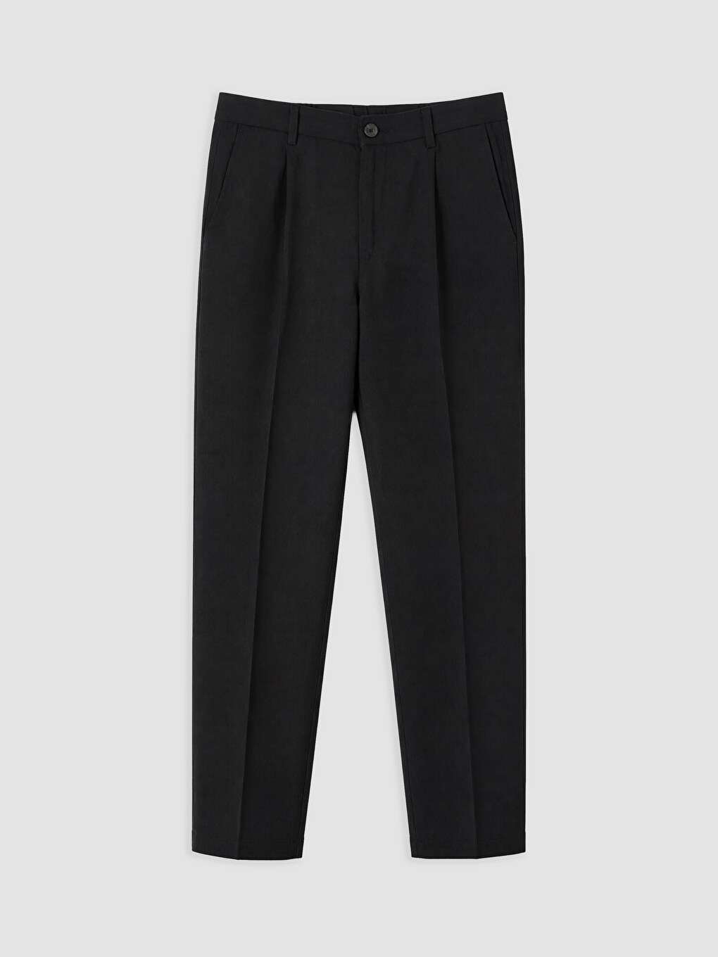 Siyah Regular Fit Erkek Pileli Pantolon