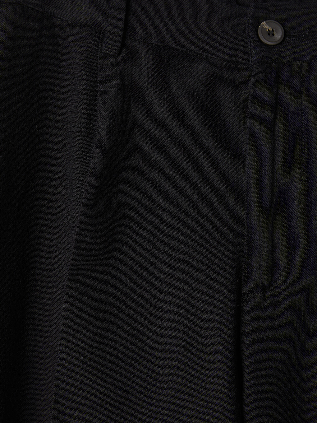 Siyah Regular Fit Erkek Pileli Pantolon-2