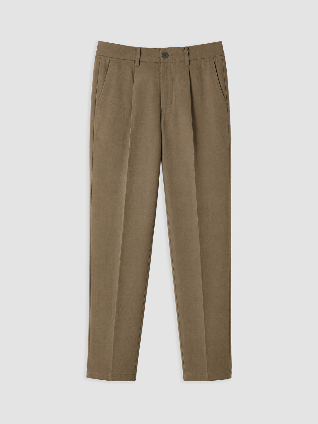 Kahverengi Regular Fit Erkek Pileli Pantolon