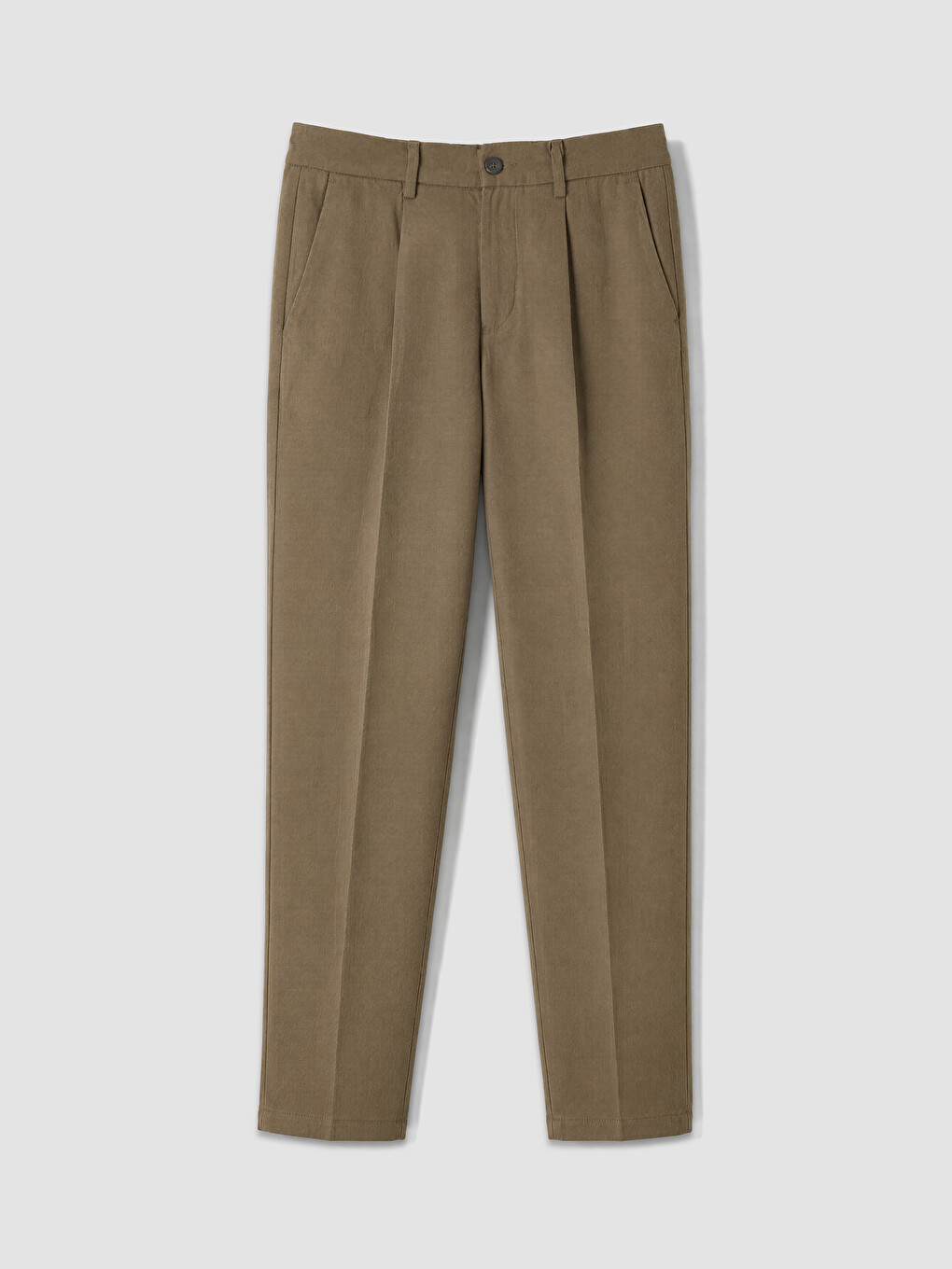 Kahverengi Regular Fit Erkek Pileli Pantolon-4