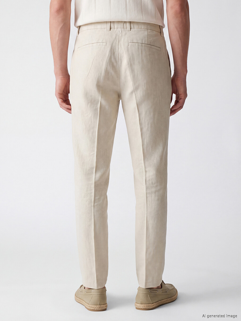 Bej Regular Fit Erkek Pileli Pantolon-3