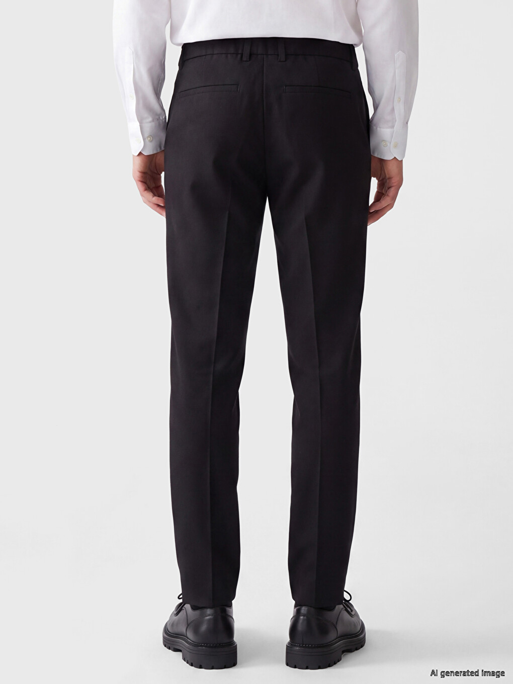 Siyah Regular Fit Erkek Pileli Pantolon-3