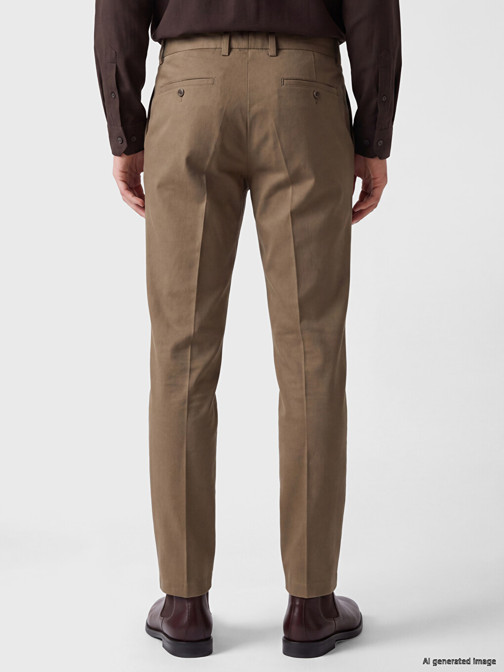 Kahverengi Regular Fit Erkek Pileli Pantolon-3