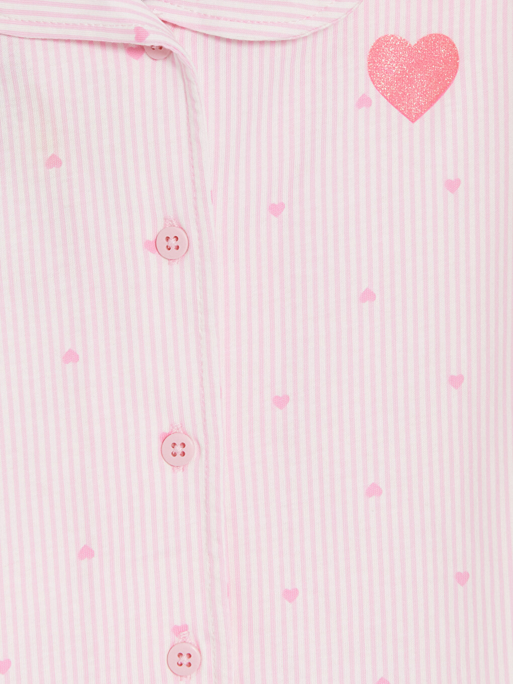 Pembe Gömlek Yaka Kız Çocuk Şortlu Pijama Takımı-2