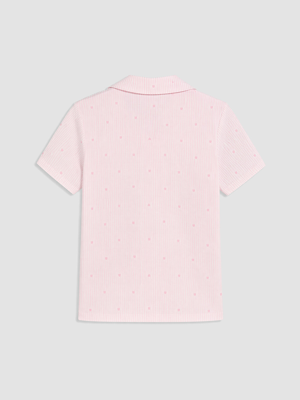 Pembe Gömlek Yaka Kız Çocuk Şortlu Pijama Takımı-3