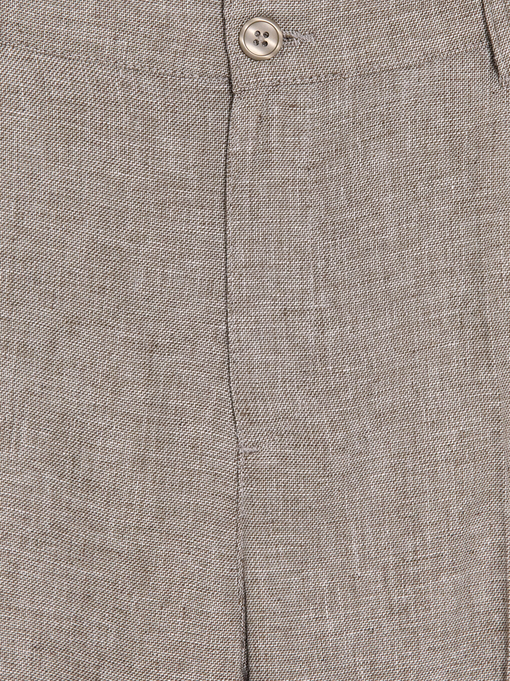 Kahverengi Regular Fit Keten Karışımlı Erkek Pantolon-1