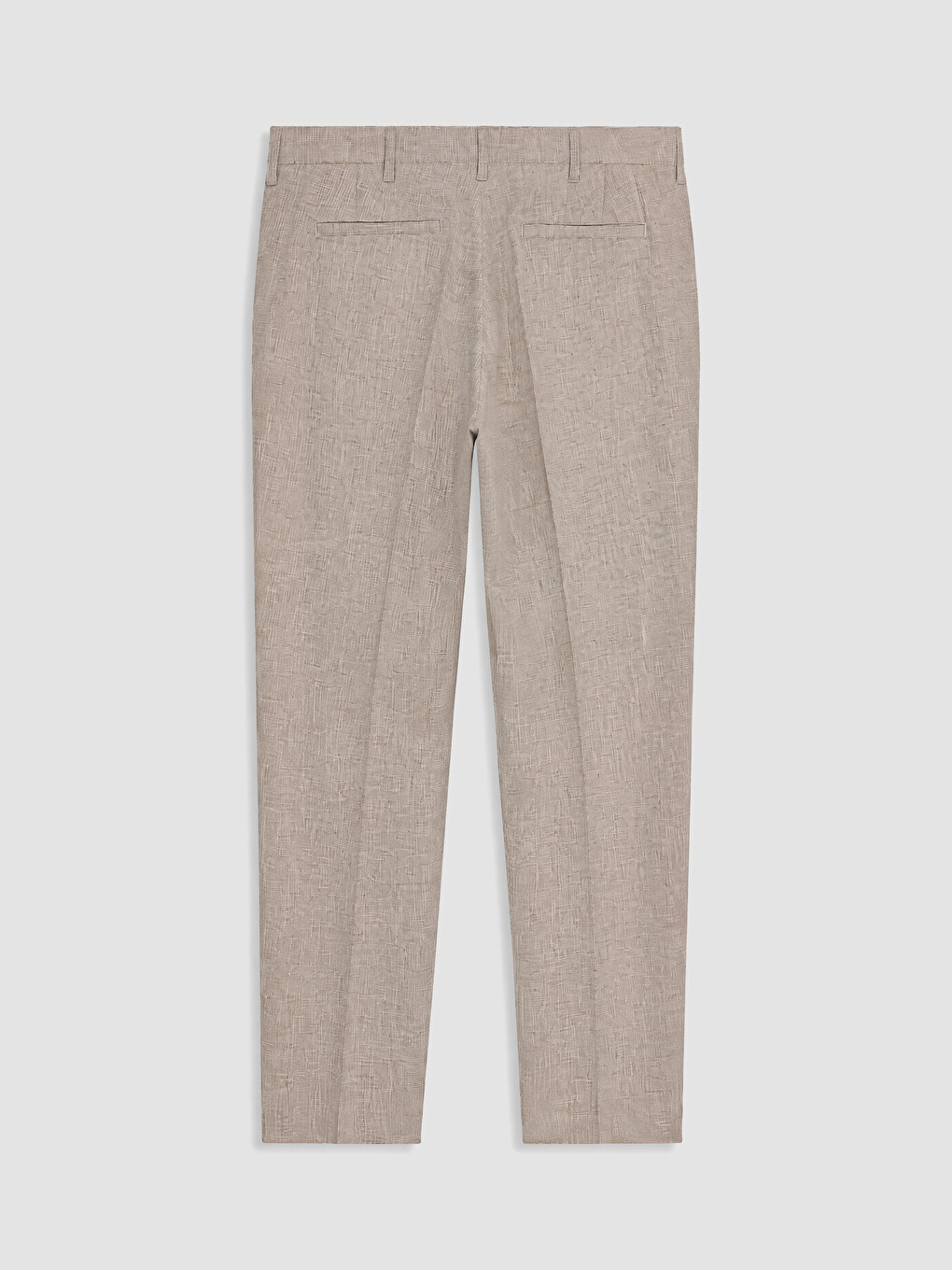 Kahverengi Regular Fit Keten Karışımlı Erkek Pantolon-2