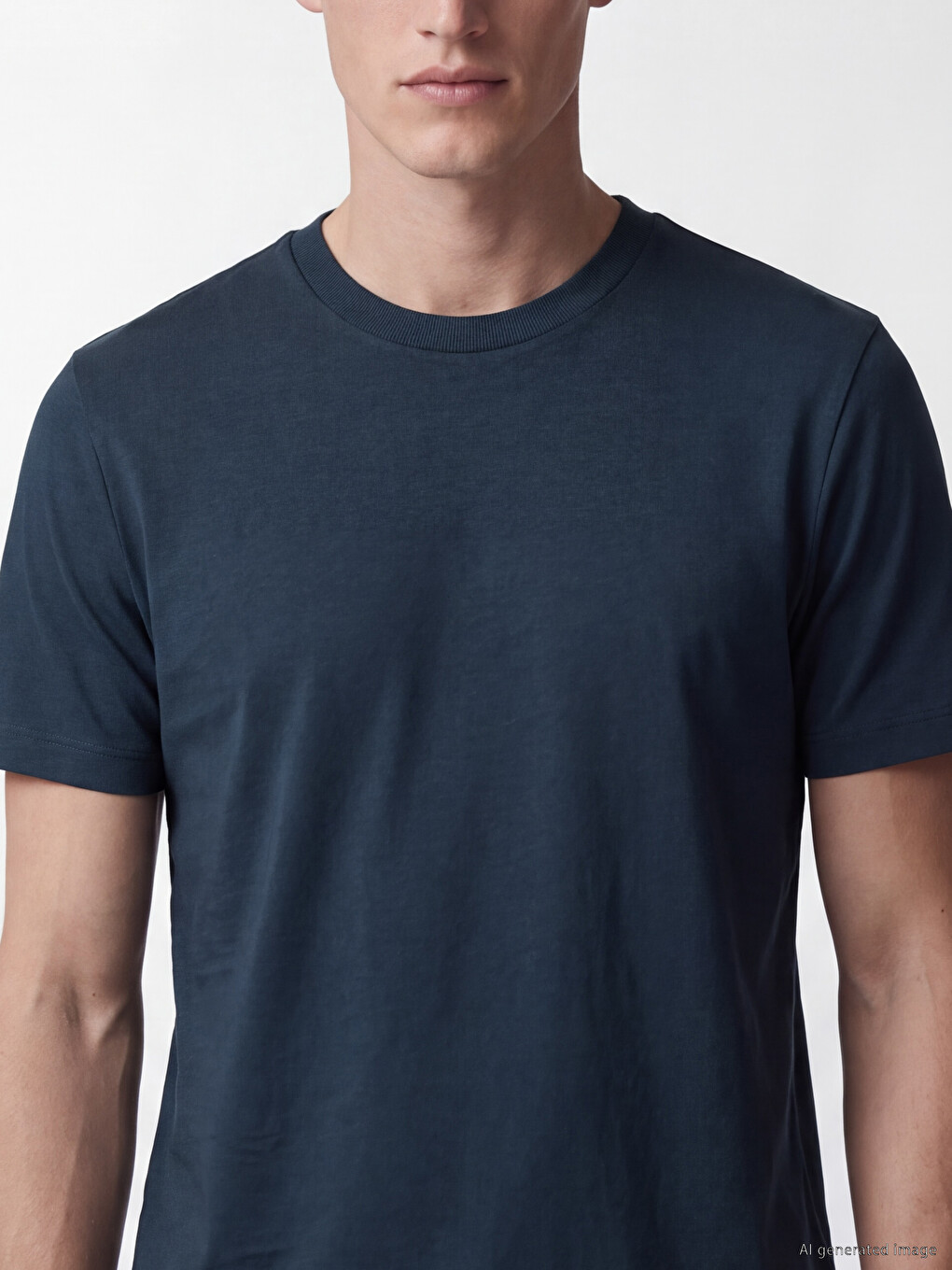Tricou Pentru Bărbați Cu Guler Rotund-2