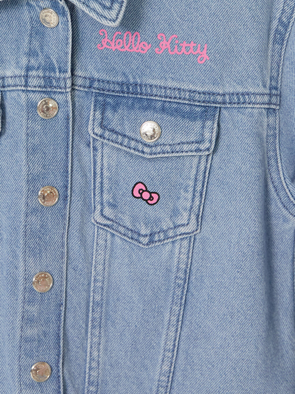İndigo Hello Kitty Nakışlı Kız Çocuk Jean Ceket-1