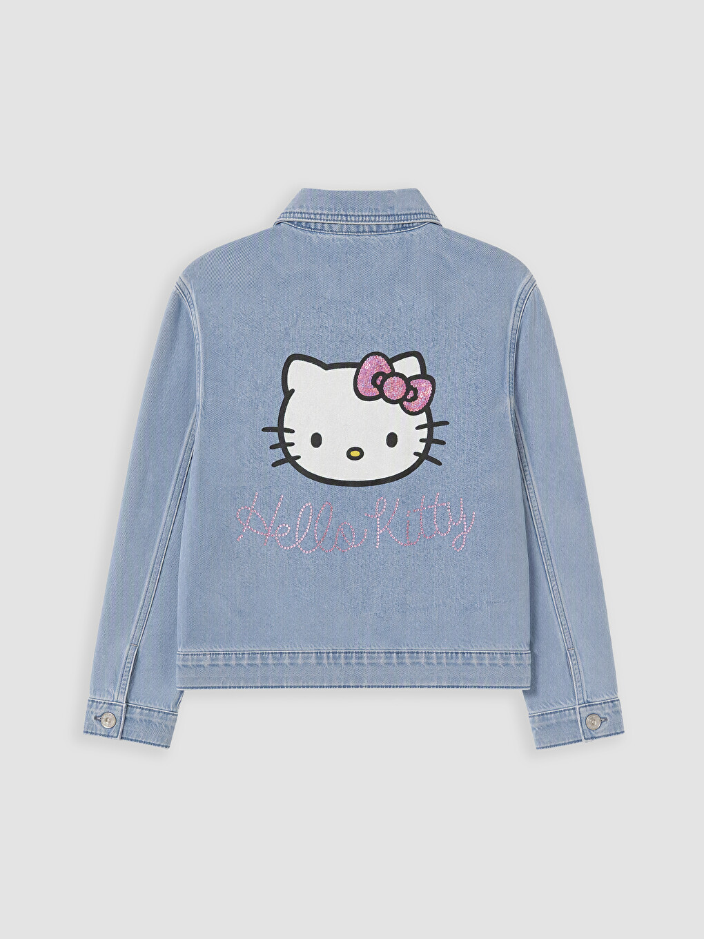 İndigo Hello Kitty Nakışlı Kız Çocuk Jean Ceket-2