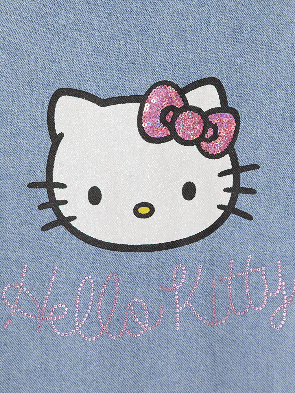 İndigo Hello Kitty Nakışlı Kız Çocuk Jean Ceket-3