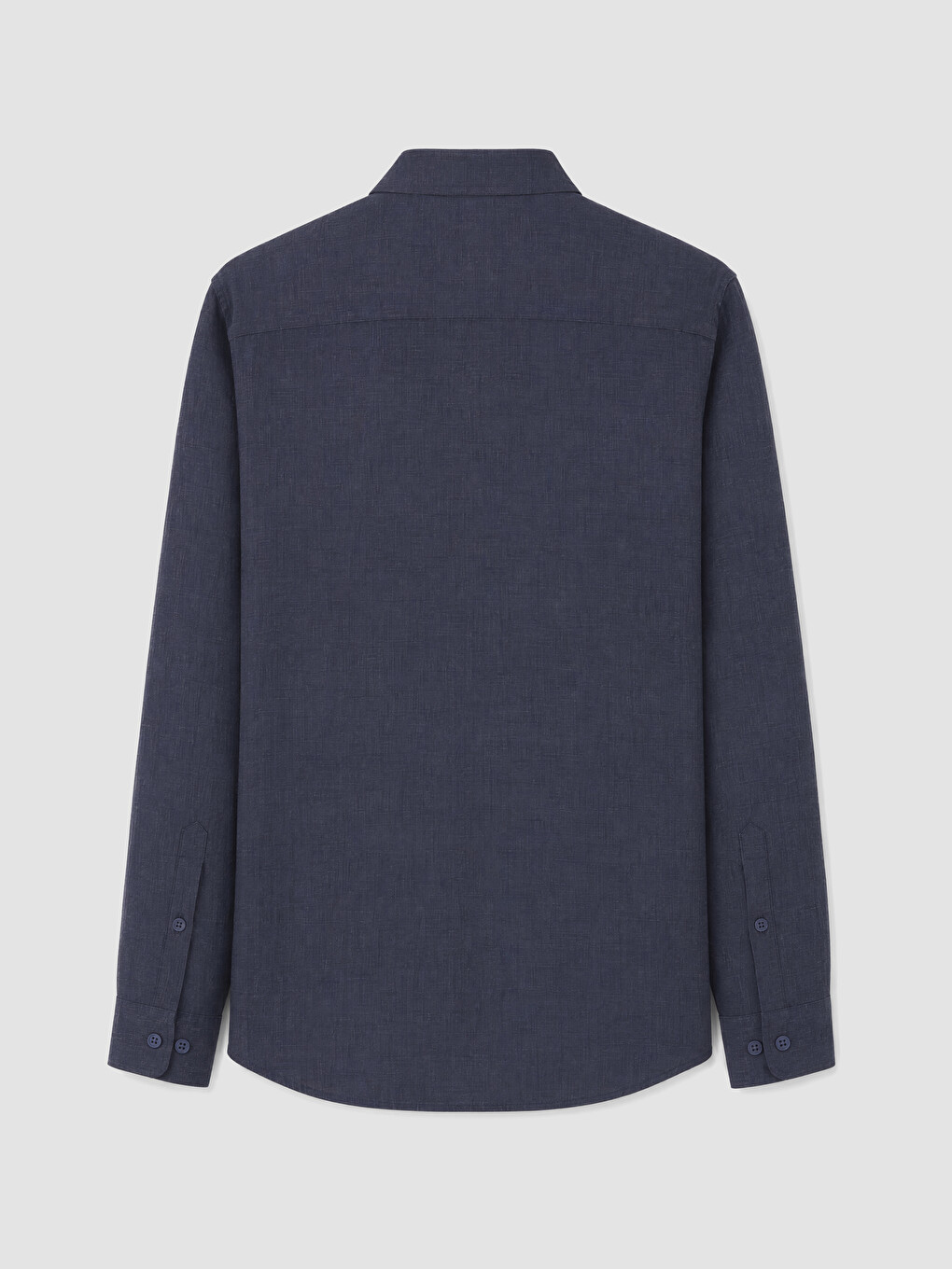 Lacivert Regular Fit %100 Keten Erkek Gömlek-2