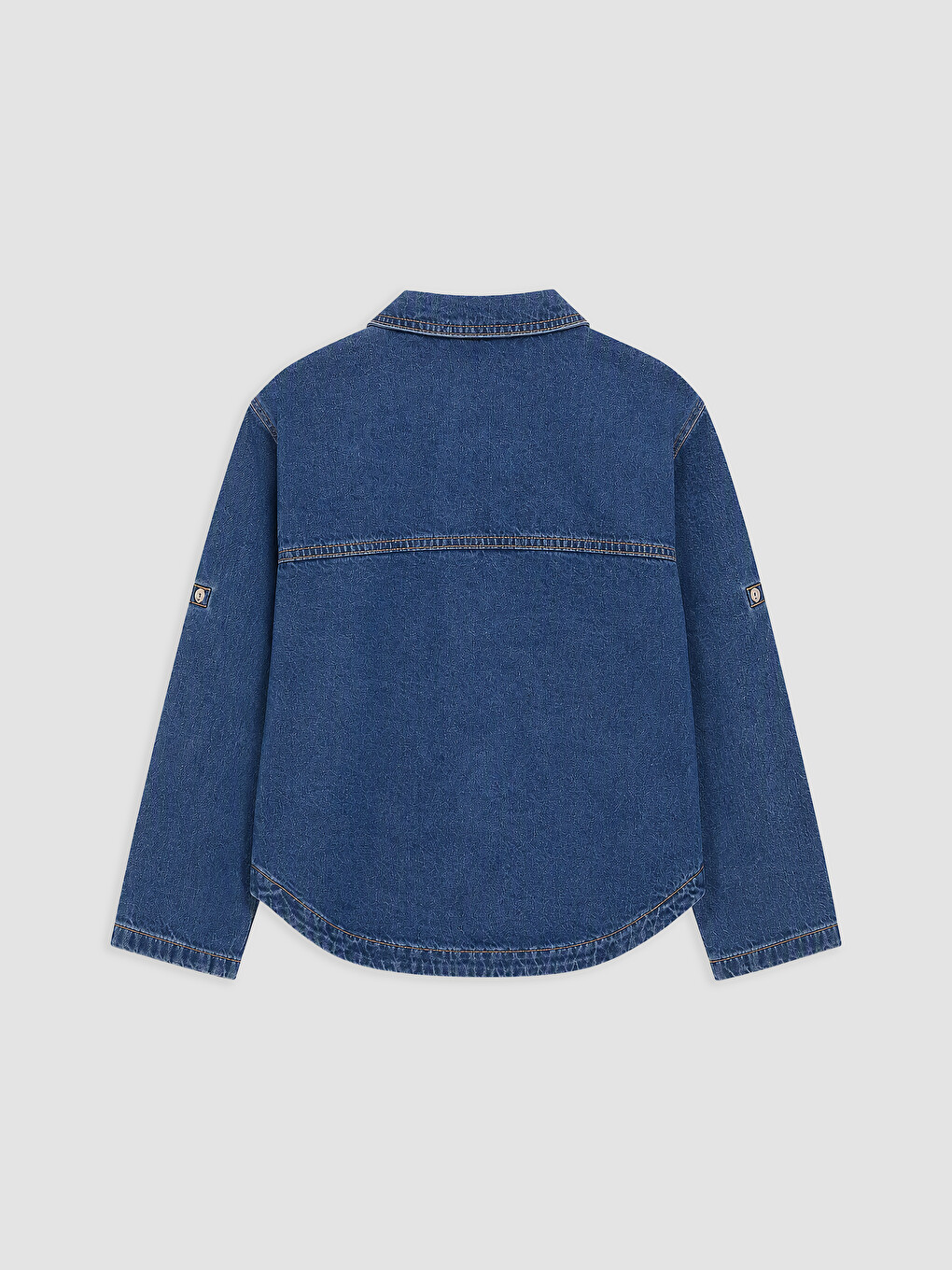 İndigo Fiyonk Detaylı Kız Çocuk Jean Ceket-2
