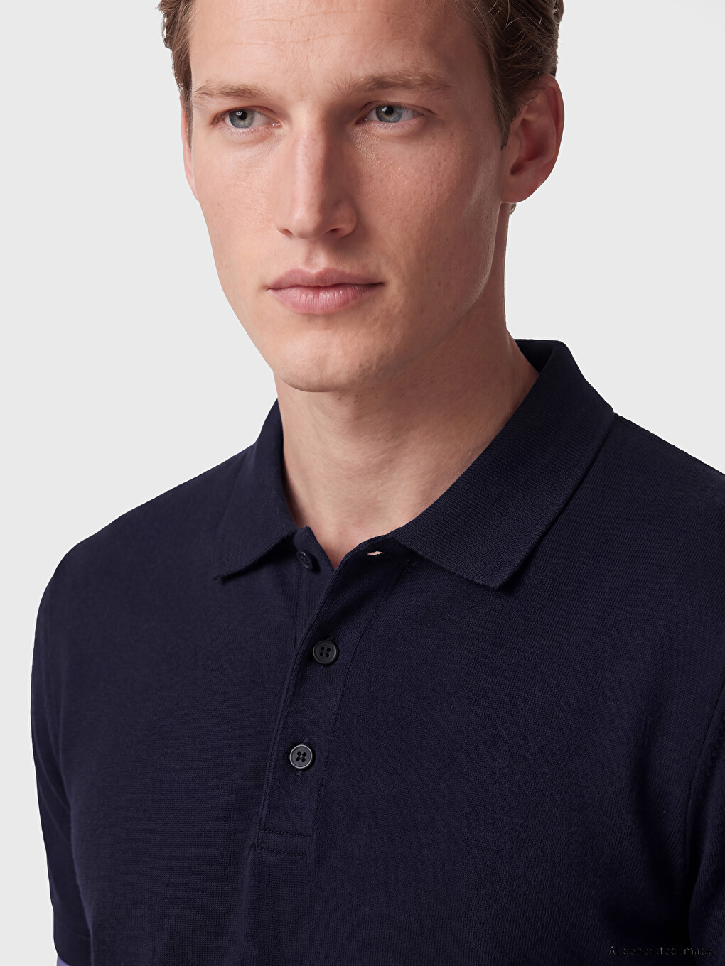 Lacivert Polo Yaka Erkek Tişört-2