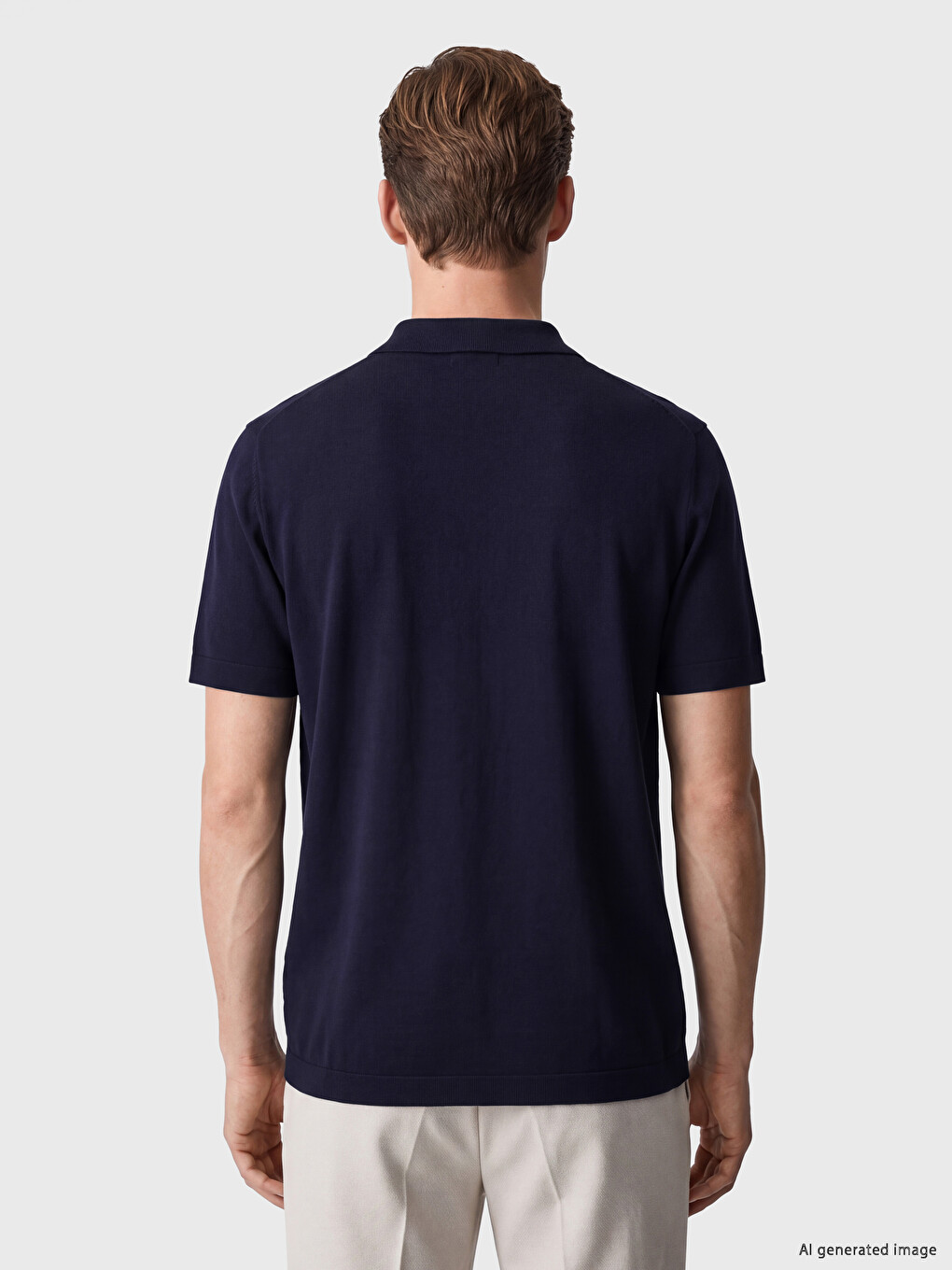 Lacivert Polo Yaka Erkek Tişört-3