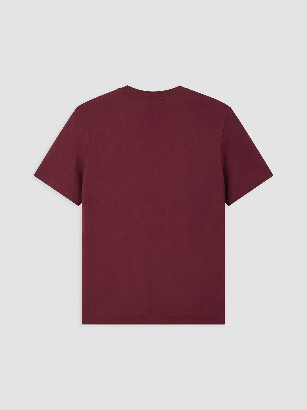 Bordo Bisiklet Yaka Baskılı Erkek Tişört-2