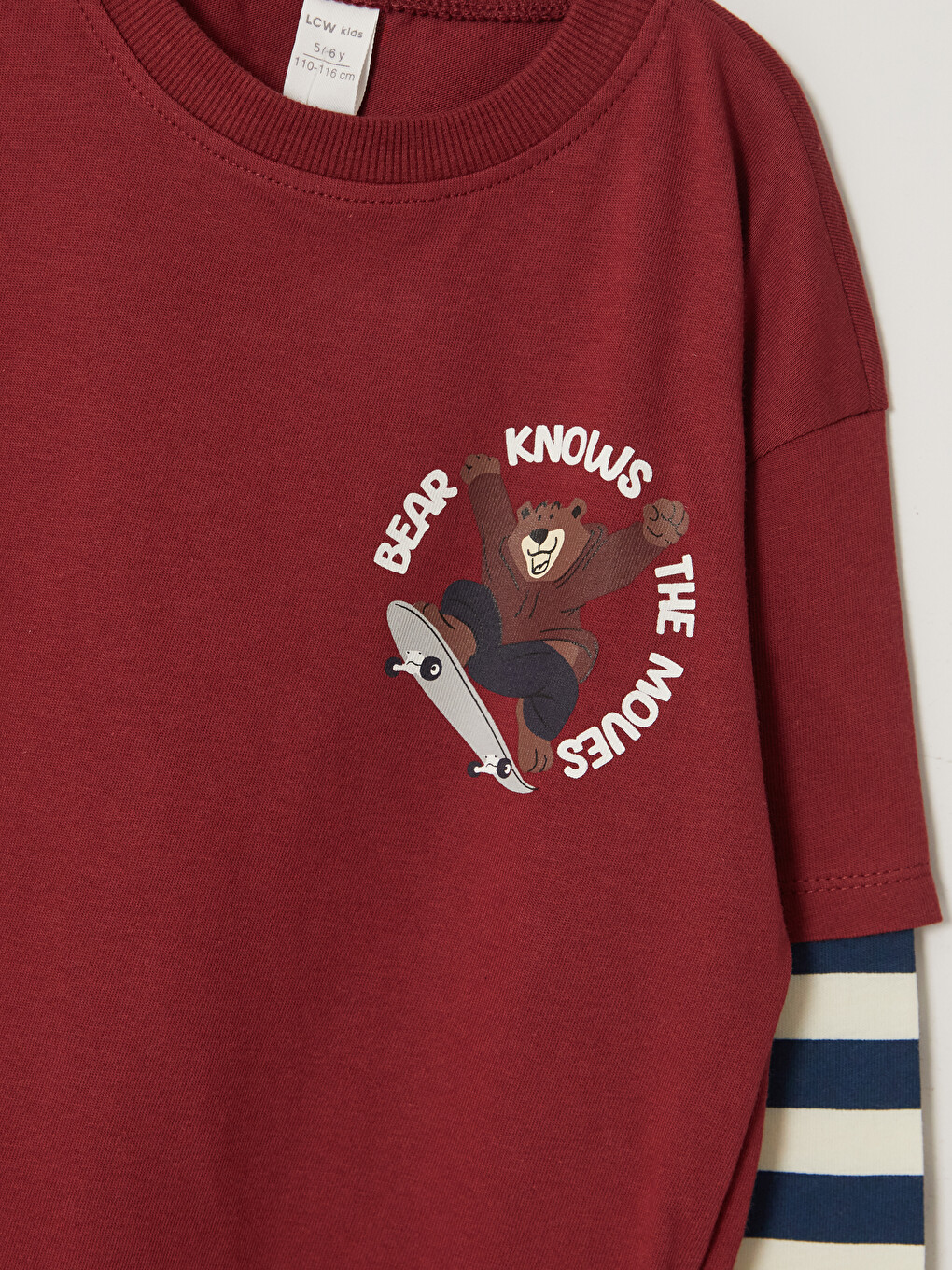 Bordo Baskılı Erkek Çocuk Tişört-2