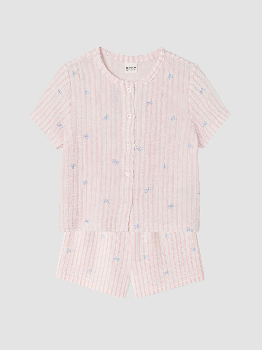 Beyaz Kız Çocuk Şortlu Pijama Takımı