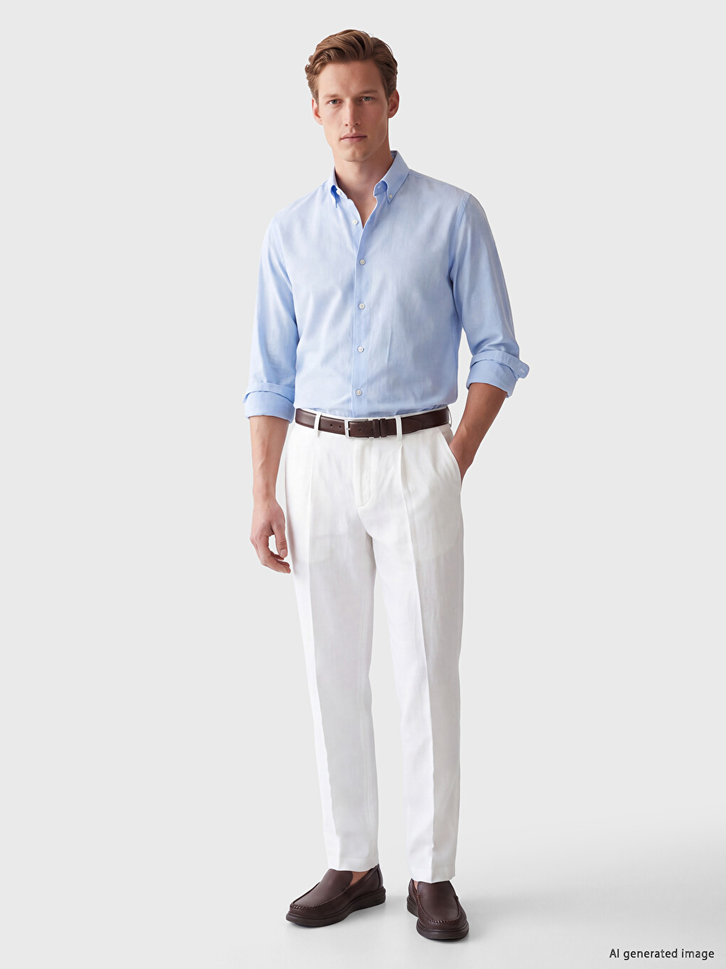 Pantalon Dobby Regular Fit Pour Homme-1