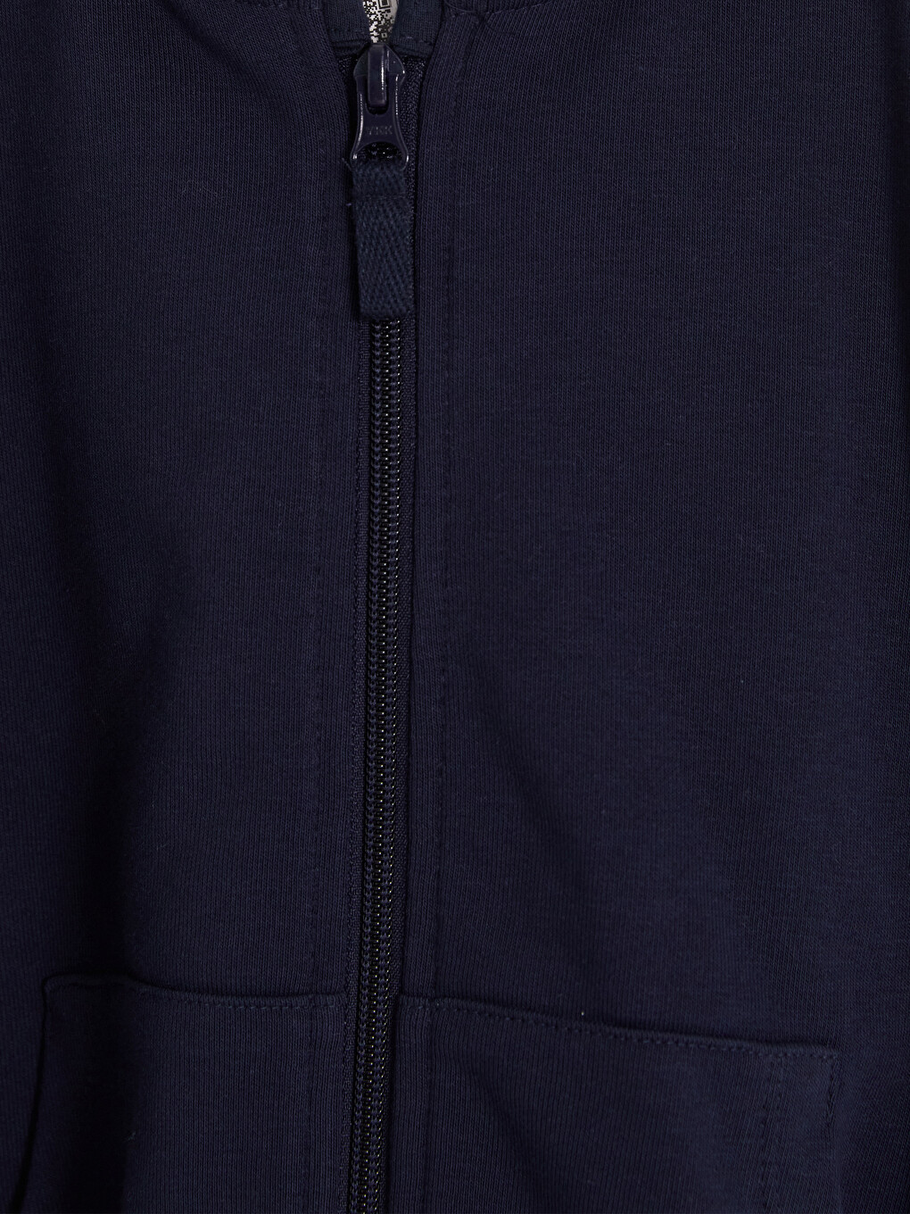 Lacivert Kapüşonlu Erkek Çocuk Fermuarlı Sweatshirt-1