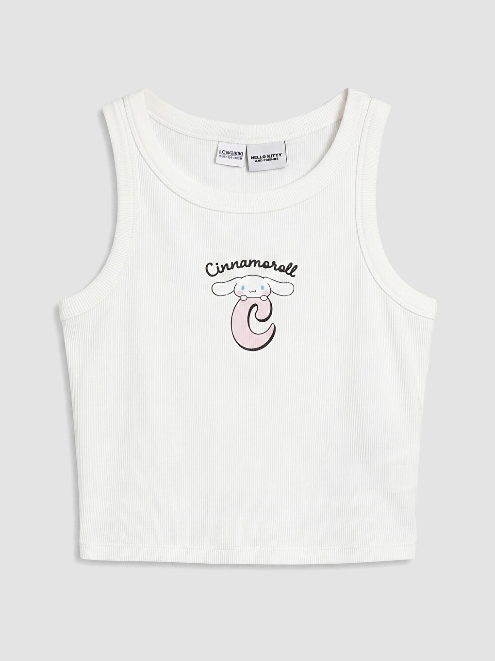 Beyaz Bisiklet Yaka Cinnamoroll Baskılı Kız Çocuk Atlet