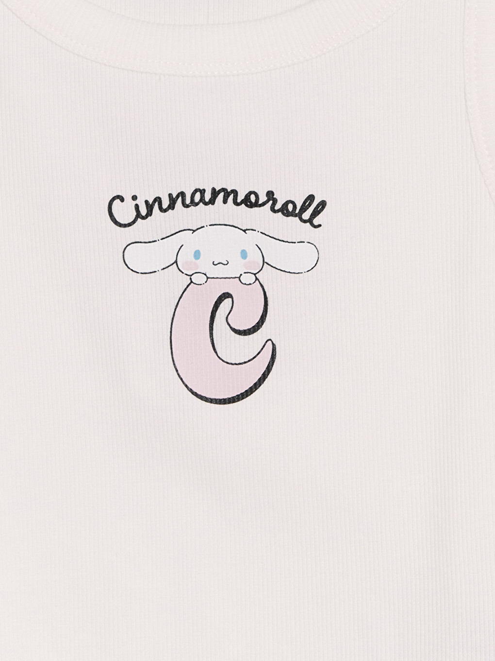 Beyaz Bisiklet Yaka Cinnamoroll Baskılı Kız Çocuk Atlet-1